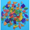 Kids Craft - Wooden Shapes Bag of 100 Assorted Shapes and Rainbow Colours Stars Love Hearts etc
