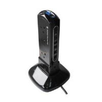 Masterplug 10-way Surge Protected Power Socket With 2m Extension Lead (black) With Usb Charging Port