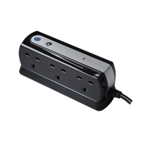 Masterplug (2m) Surge Protected Extension Lead With 6 Sockets (black)