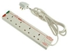 Masterplug 4-way Surge Protected Power Socket With 2m Extension Lead (white)