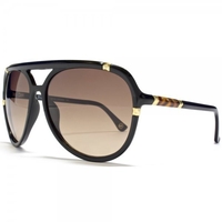 Michael Kors Sunglasses Jemma Plastic Aviator In Black. And Gold Stud Detailing