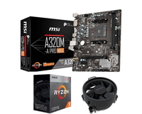 MSI A320 A320M-A PRO MAX Micro-ATX Motherboard with AMD Ryzen 3 3200G AM4 Processor Bundle