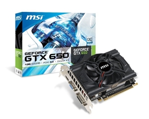 MSI GTX 650 1GB GDDR5 5000MHz Dual DVI HDMI D-Sub PCI-E Graphics Card