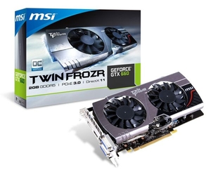 MSI GTX 660 Twin Frozr III OC 2GB GDDR5 Dual DVI HDMI DisplayPort PCI-E Graphics Card