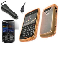 Orange ELITE Case & LCD Protector Car Charger - BlackBerry 9700 Bold 9780 Onyx