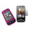 Pink Hybrid Case LCD Screen protector & Cleaning Cloth - Samsung S5600 Preston