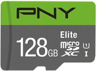 PNY microSDXC Elite 128GB Micro SDXC Card with SD Adapter,  UHS-I Class 10