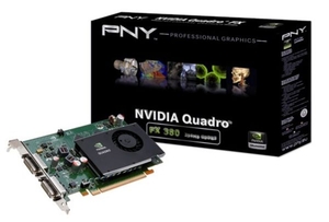 PNY Quadro FX380/PCI-Express x16 256MB 128bit GDDR3 2xDVI-I and ships with 2 x DVI to VGA Adapters