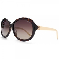 Polaroid Sunglasses Two Tone Round in Havana Cream.