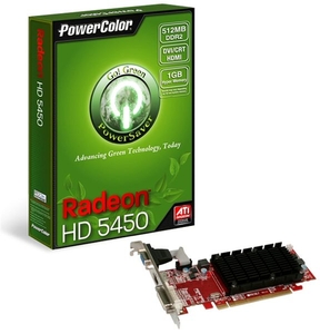 PowerColor HD 5450 512MB DDR2 VGA DVI HDMI PCI-E Graphics Card