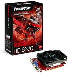 PowerColor HD 6670 2GB DDR3 DVI-D VGA HDMI PCI-E Graphics Card