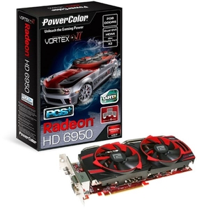 PowerColor HD 6950 PCS+ Vortex II 2GB GDDR5 DL DVI SL DVI HDMI 2mini DisplayPort PCI-E Graphics Card Dirt3 Edition