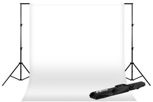 Professional Photo Studio Backdrop Kit + White Backdrop