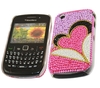 Purple Hot Pink Heart FunkGem Back Cover Case - BlackBerry 8520 Curve 930.3G.