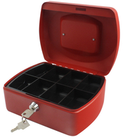 Q Connect 8 Inch Cash Box - Red