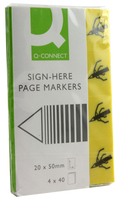 Q CONNECT SIGN HERE PAGE MARKER X4 ASST