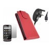 Red Clip On Flip Case LCD Protector Mains Charger HTC Google Nexus One