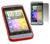 Red Twin Pack ProGel Skin Case & LCD Screen Protector - HTC Salsa