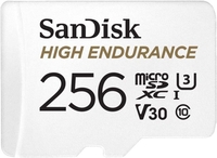 SanDisk High Endurance microSDXC 256GB + SD Adapter - for dash cams & home monitoring