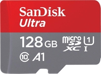 SanDisk Ultra microSDXC 128GB + SD Adapter 120MB/s A1 Class 10 UHS-I
