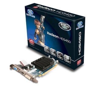 Sapphire HD 5450 512MB DDR3 HDMI DVI VGA Out PCI-E Low Profile Graphics card