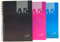Silvine A5 Cbnd Twin Wire Notebook Asst - 12 Pack