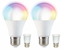 Smart RGB Wi-Fi LED Bulb Twin Pack - Works with Alexa and Google Assistant