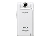 Sony bloggie MHS-PM5 - Camcorder - High Definition - Widescreen Video Capture - 5.0 Mpix - supported memory: SD,  MS PRO Duo,  MS PRO Duo Mark2,  SDHC,  MS PRO-HG Duo - flash card - white