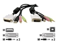 Startech 4-IN-1 USB Dual Link DVI-D KVM Switch Cable with Audio and Microphone