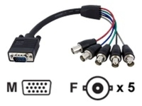 StarTech Coax HD15 VGA to 5 BNC RGBHV Monitor Cable 0.3m Black