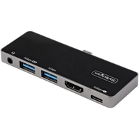 Startech USB-C Multiport Adapter - USB-C to 4K 60Hz HDMI 2.0,  100W Power Delivery Pass-Through Charging,  3-Port USB 3.0 Hub,  Audio - USB-C Mini Dock - Portable USB Type-C Travel Dock