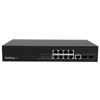 Startech.com 10 Port L2 Managed Gigabit Ethernet Switch With 2 Open SFP Slots - Rack Mountable