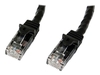 StarTech.com 1m Black Gigabit Snagless RJ45 UTP Cat6 Patch Cable - 1 m Patch Cord - 1m Cat 6 Patch Cable
