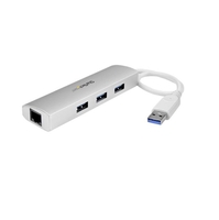 StarTech.com 3-Port Portable USB 3.0 Hub plus Gigabit Ethernet