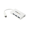 StarTech.com 4-Port USB-C Hub - USB-C to 1x USB-C and 3x USB-A - USB 3.0 Hub - White