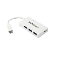StarTech.com 4-Port USB-C Hub - USB-C to 1x USB-C and 3x USB-A - USB 3.0 Hub - White