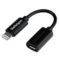 StarTech.com Black Micro USB to Apple 8-pin Lightning Connector Adapter for iPhone / iPod / iPad