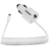 StarTech.com Dual-port Car Charger - Usb With Built-in Micro-usb Cable - White