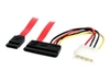 StarTech.com SATA Serial ATA Data and Power Combo Cable 0.25m Red