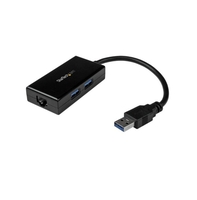 StarTech.com USB 3.0 Hub with ethernet - USB Powered - 2 Port USB Hub