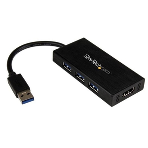 StarTech.com USB 3.0 to HDMI External Multi Monitor Graphics Adapter with 3-Port USB Hub - HDMI and USB 3.0 Mini Dock - 1920x1200 / 1080p