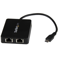 Startech.com USB-C to Dual Gigabit Ethernet Adapter with USB (Type-A) Port