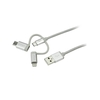 StarTech.com USB Multi Charger Lightning,  USB-C,  Micro-B 1M Grey