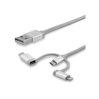 StarTech.com USB Multi-Charging Cable - Lightning,  USB-C,  Micro-USB 2M Silver
