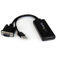 StarTech.com VGA to HDMI Adapter with Audio and USB Power - AV to HDMI Converter