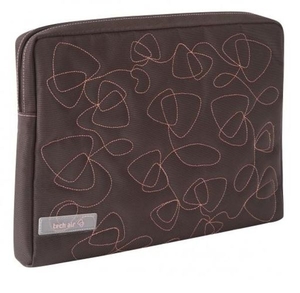 Tech-Air Embroidered Slip Case For Laptops up to 17.3" - Brown With Pink Detailing