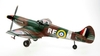 Tinplate JLP936N-GB 1940 Green & Brown Spitfire Monoplane Scale 1:18