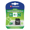 Verbatim Tablet MicroSDHC 8GB Memory Card Class 10 UHS-I U1 with Adapter