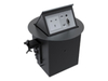 VISION TECHCONNECT V2 TILT MOTORIZED TABLE-MOUNTED AV FACEPLATE Modular connectivity for audio-visual installations,  210mm Cut-out diameter,  Modules Included: Power socket,  2 x VGAF with 3.5mm Minijack,  2 x RJ45 Ethernet,  2 x Blanks