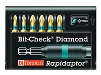 Wera Bit-check&0174; Rapidaptor 8755-6/bdc - Diamond 6 Piece Pozi